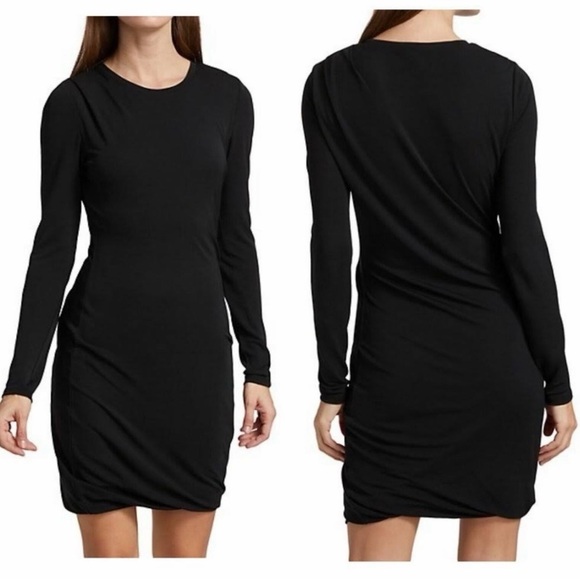 rag & bone Dresses & Skirts - RAG & BONE Poppy Draped Mini Dress Slim Fit in Black NWOT